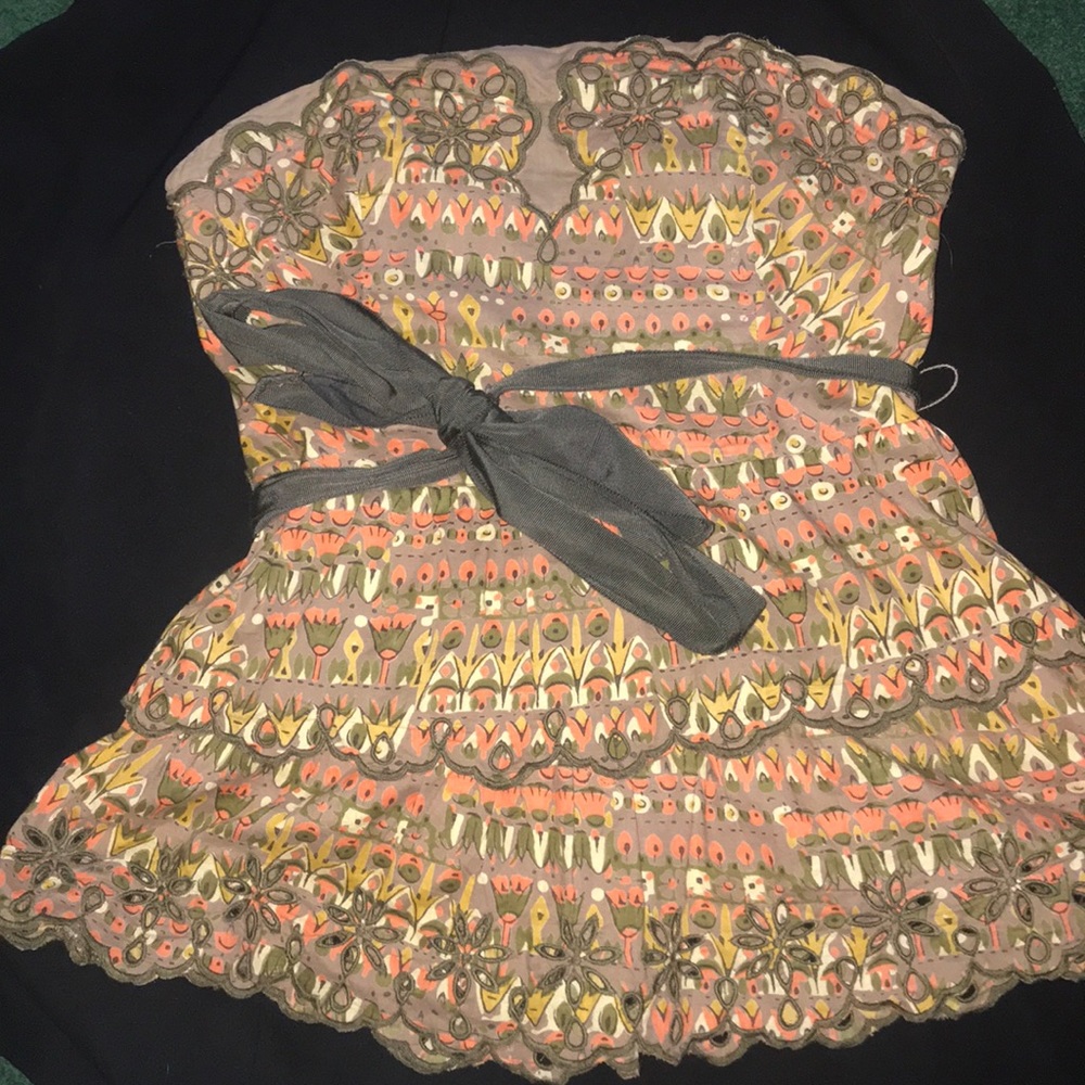 Anthro strapless top w peplum! Summer party ready